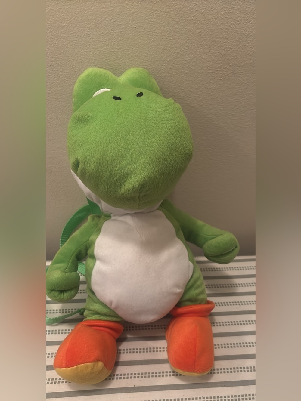 Mario Green & White Plush Reptile Toy with Orange Feet - Soft Plush Pet Toy